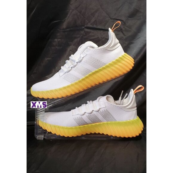 NEW Adidas Womens Kaptir Flow Sneaker (White/Crystal White/Hazy Orange) Sz 10.5 - Picture 1 of 12